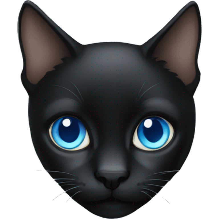 Black cat blue eyes emoji