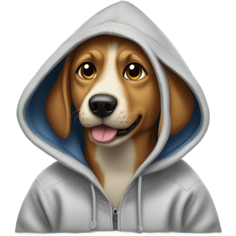 Dog wearing a hoodie emoji