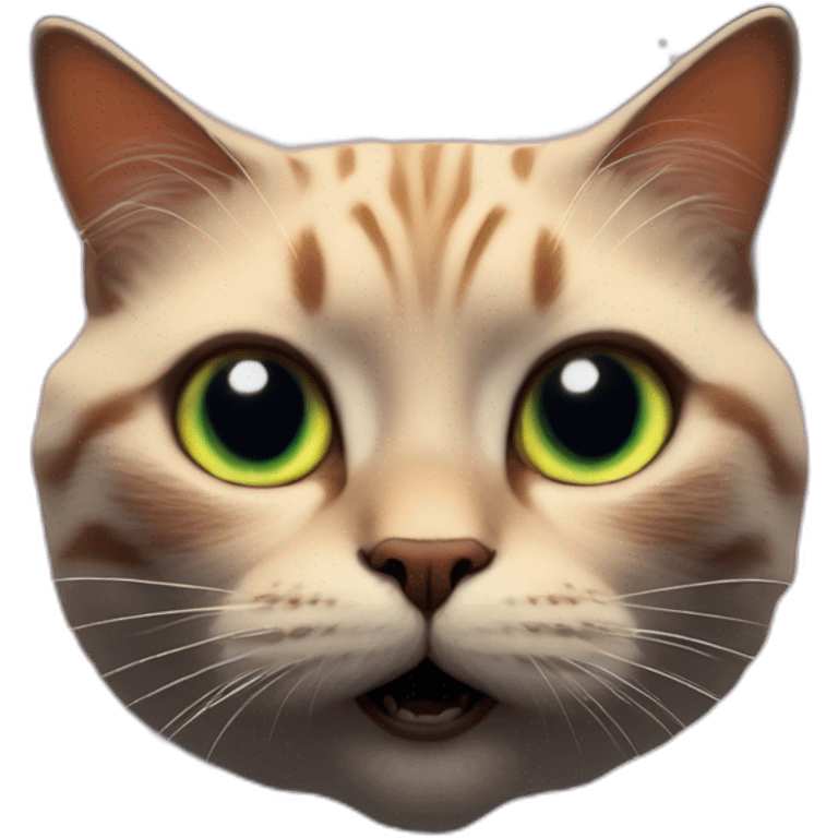 surprising cat face in realistic nebula in cosmic space emoji