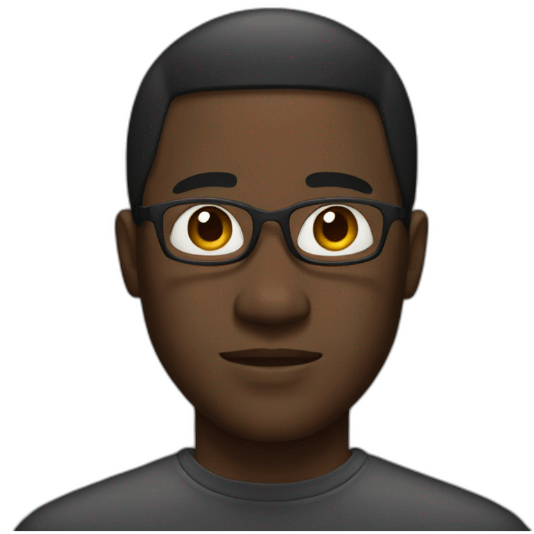 black man in computer emoji