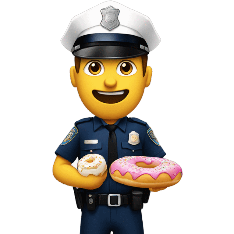 Cop eating donut emoji