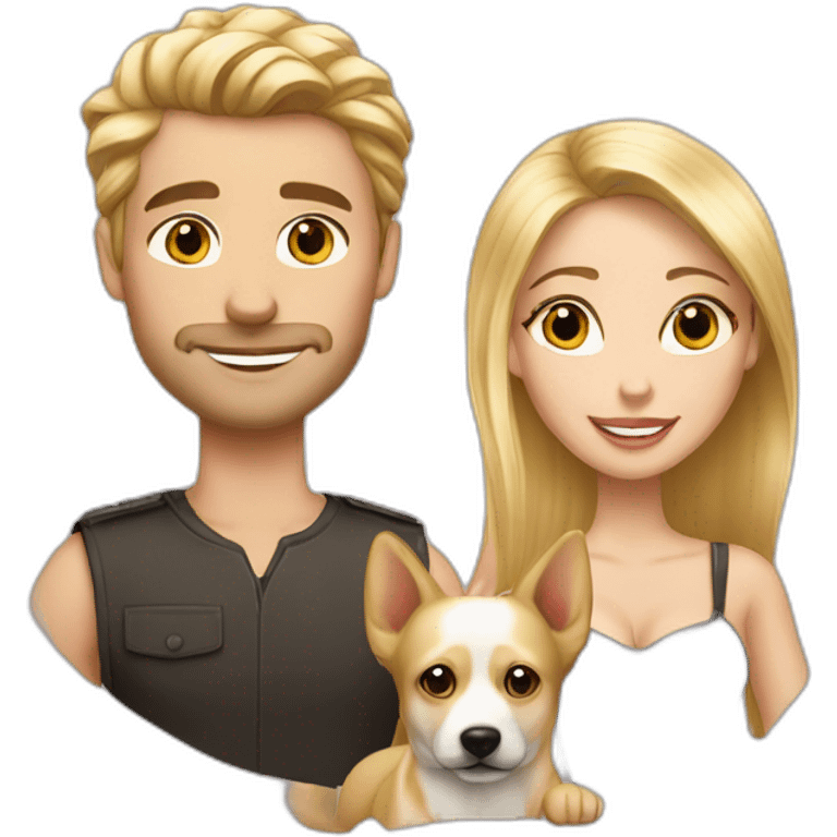 blond-hair-sexy-man-and-girl-with-dog emoji