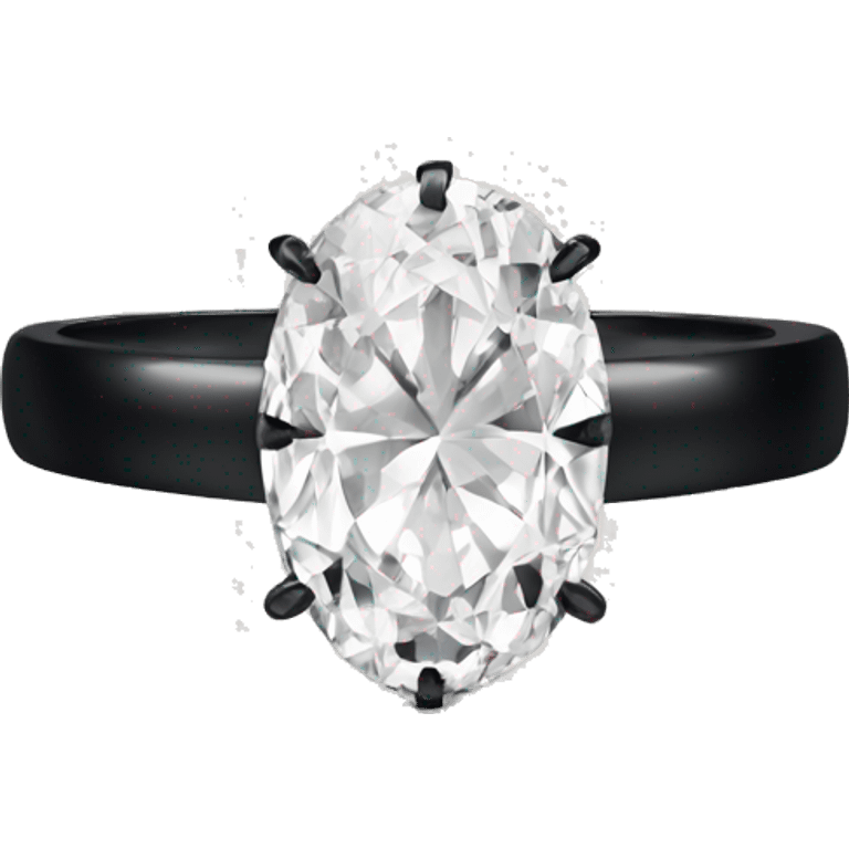 Oval diamond ring with black band emoji