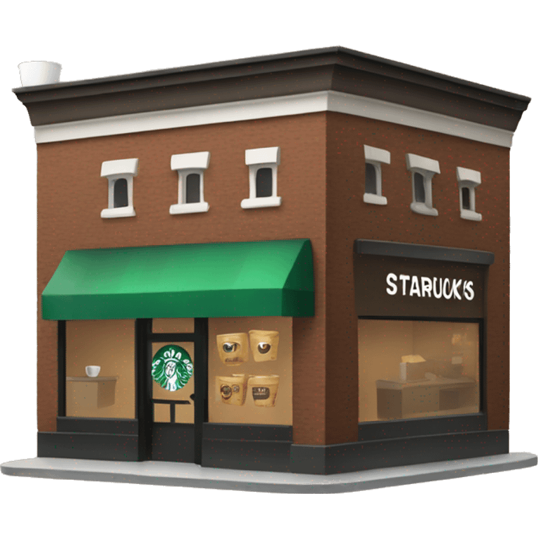 One coffee shop building# with one starbucks logo emoji