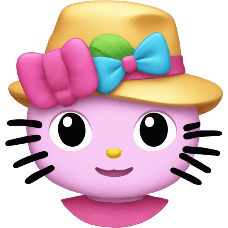 Hello kitty with a hat emoji