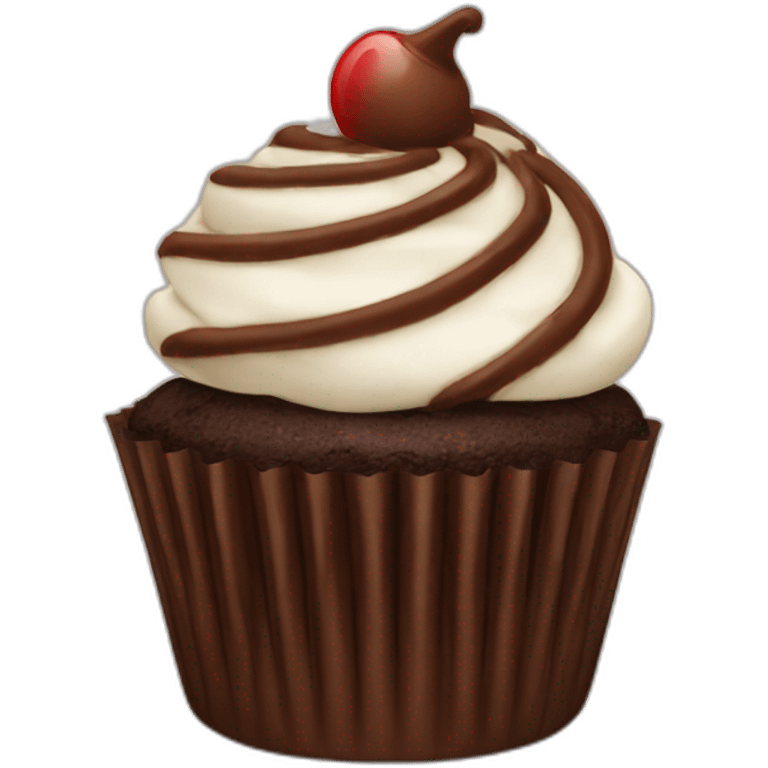 Chocolate cupcake emoji