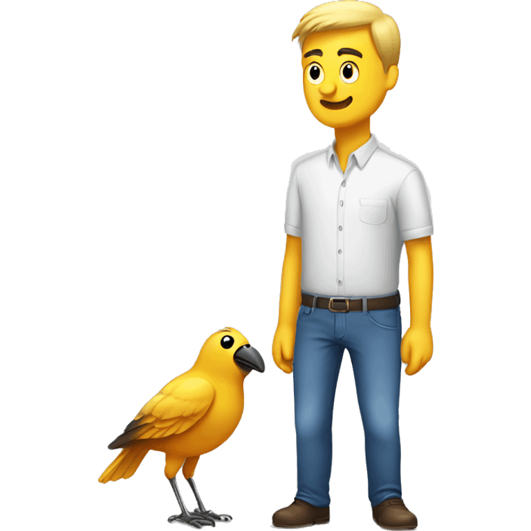 Bird pooping on man emoji