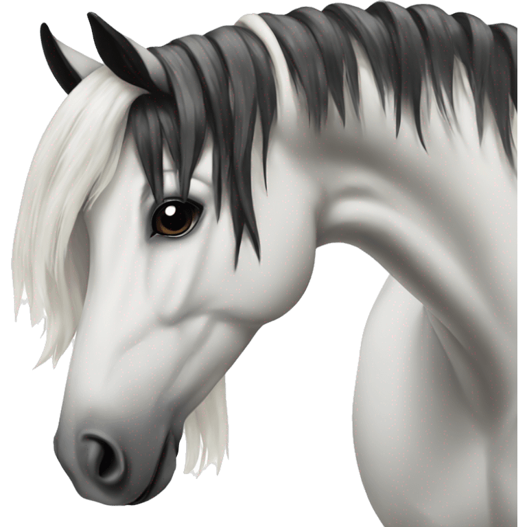 White and black horse emoji