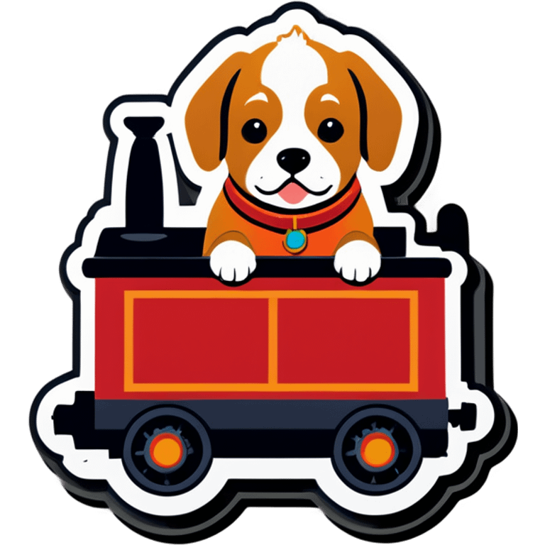 Dog in a locomotive  emoji