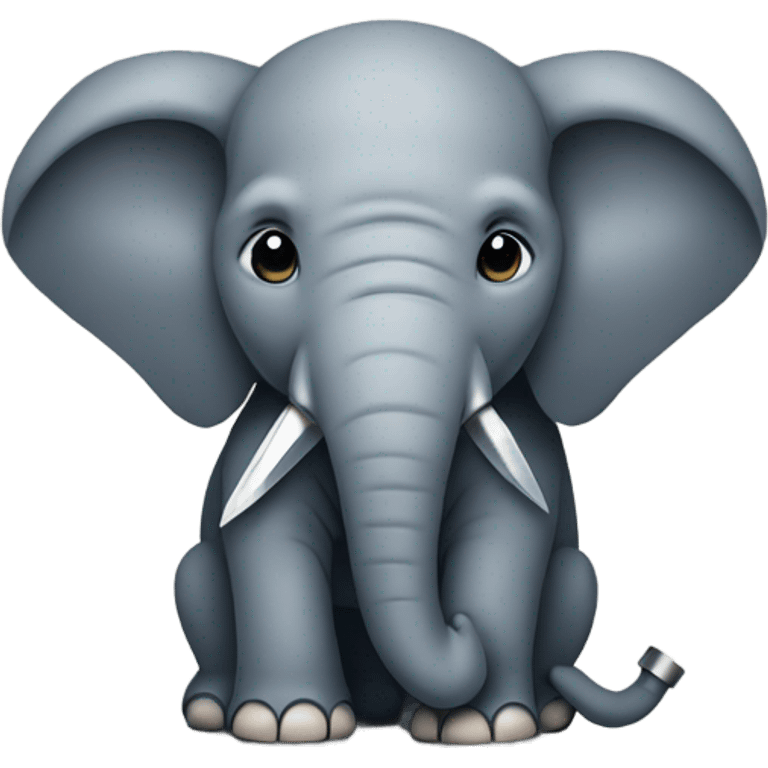 elephant with a knife emoji