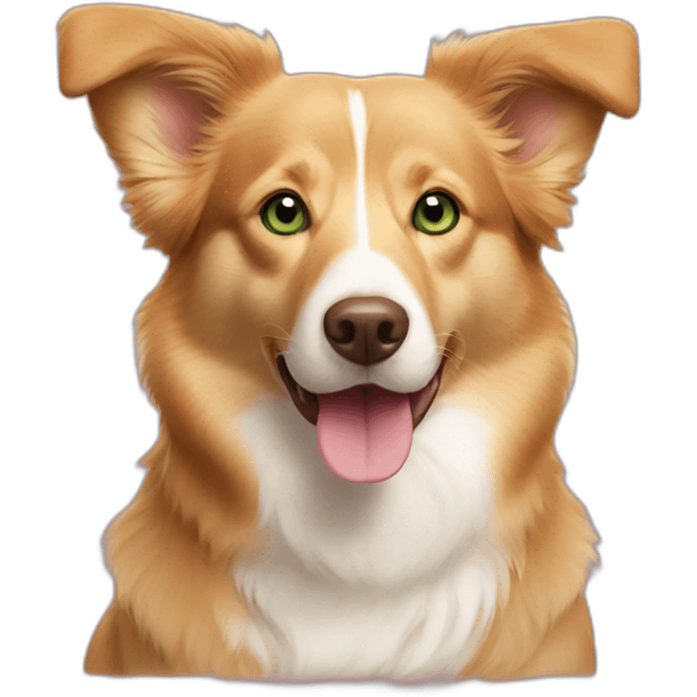 Cute Duck tolling retriever corgi mix green eyes emoji