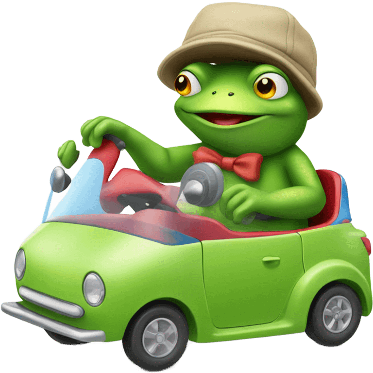 Frog driving emoji