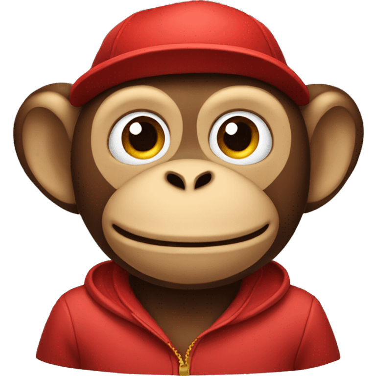 Monkey wearing a red hat emoji