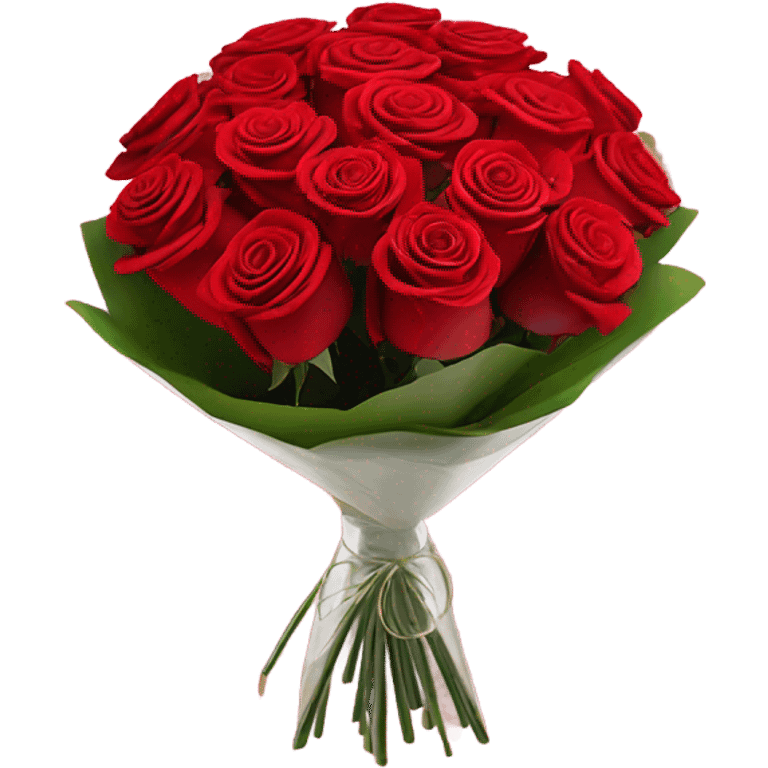 Bouquet of red roses in luxurious package for Valentine’s Day  emoji