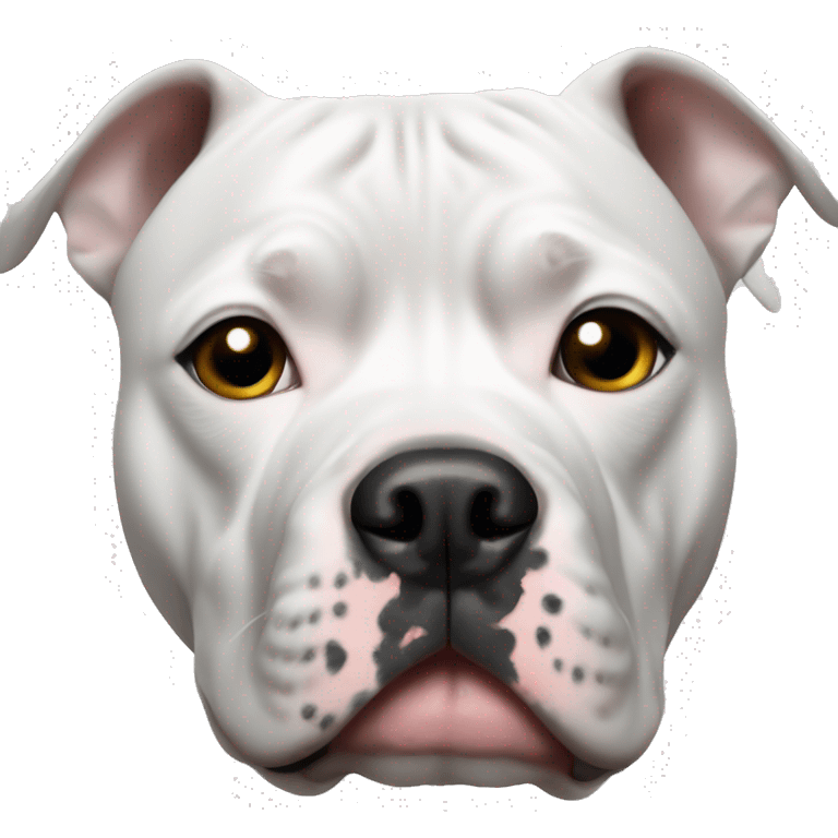 white pitbull with black spot over eye emoji