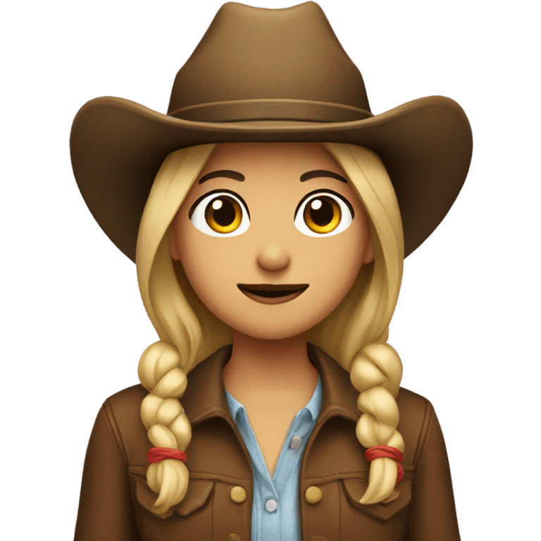 Girl with a mustache and cowboy hat emoji