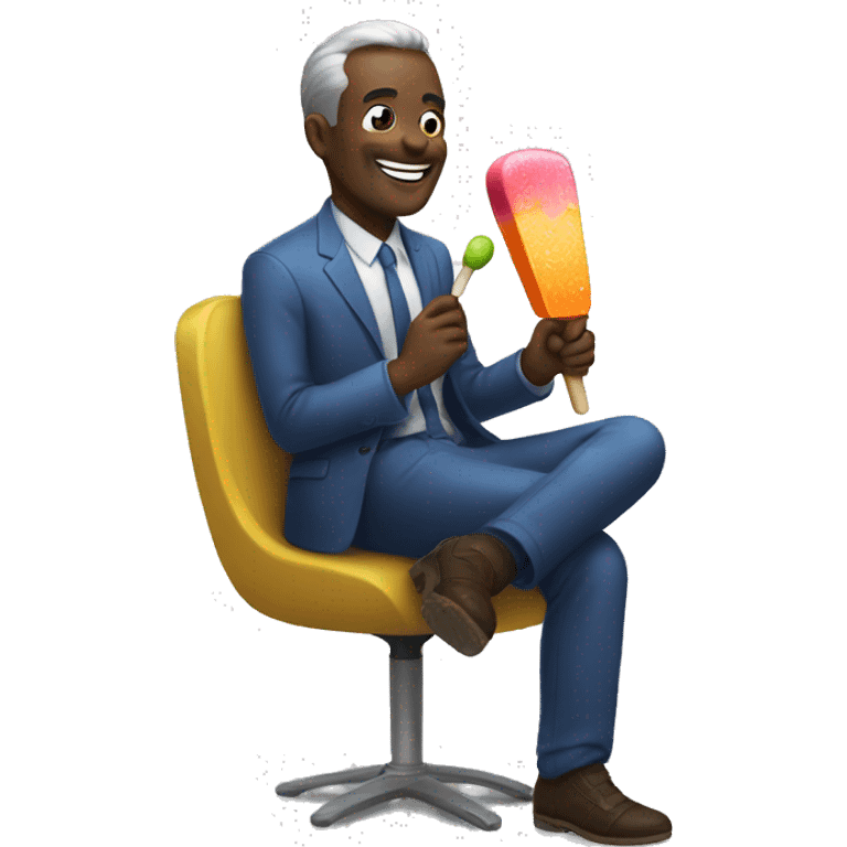 A man enjoying a popsicle in the nuclear world emoji