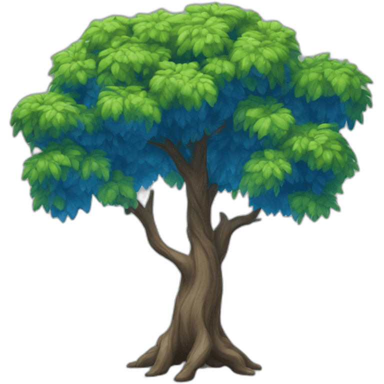 Arbre bleu emoji