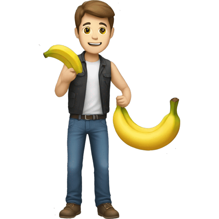 Man holding a banana emoji