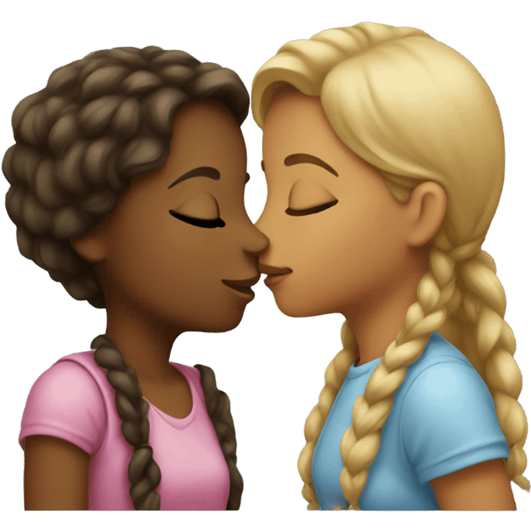 Two girls kissing emoji