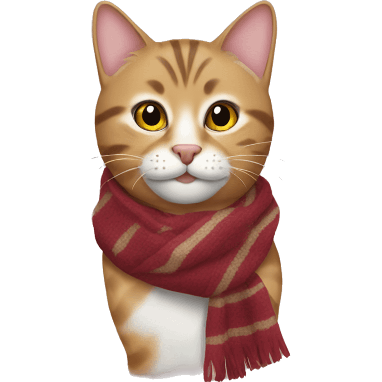 Tabby cat wearing a scarf emoji