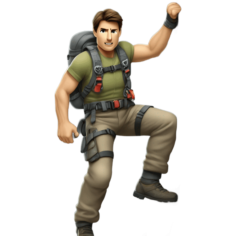 Tom cruise rock climbing in mission impossible 2 emoji