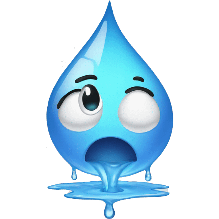 a water droplet wiping away sweat with his hand  emoji