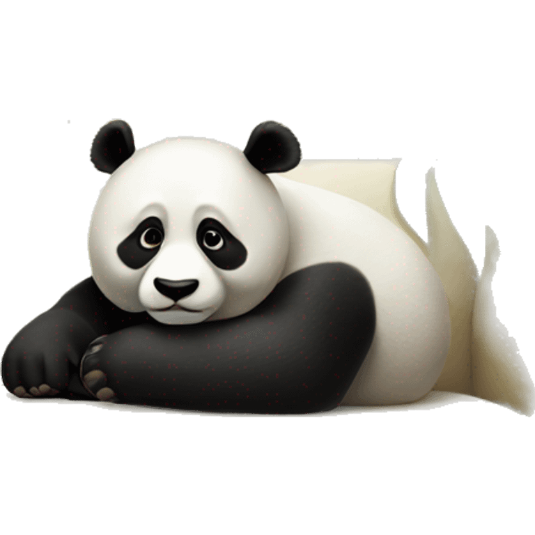 Lazy Panda lying on sofa emoji