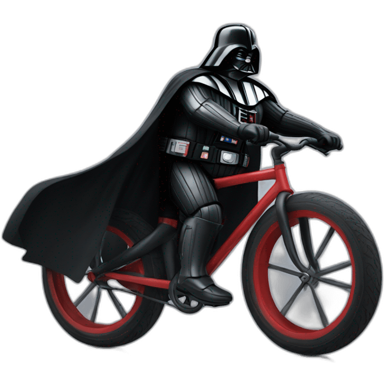 Fat Darth Vader on a bycicle emoji