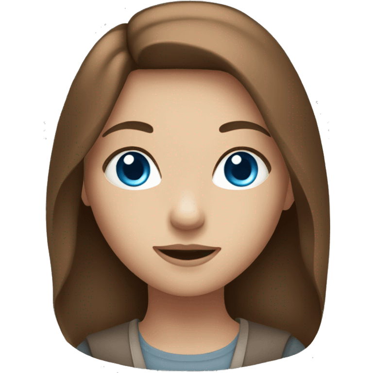 Girl with blue eyes and brown hair emoji