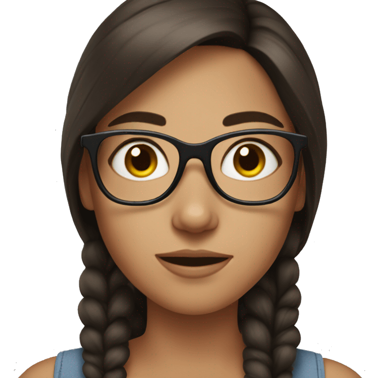 Brunette girl with freckles and glasses  emoji