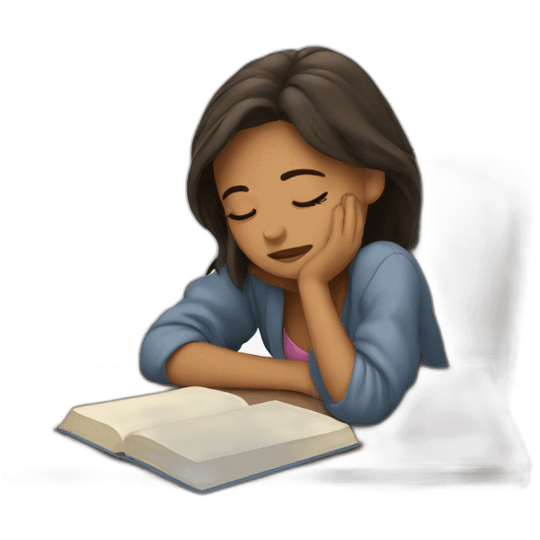 studing sleepy girl emoji