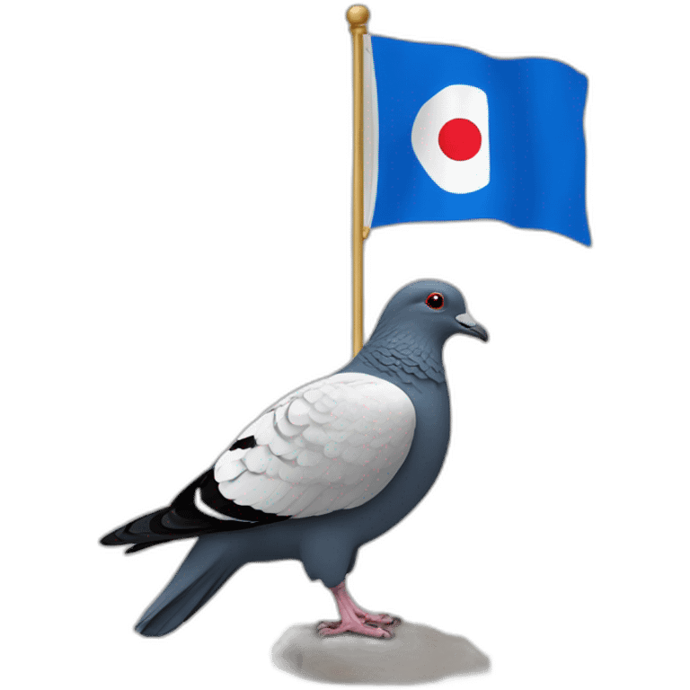 Un drapeau français avec un pigeon emoji