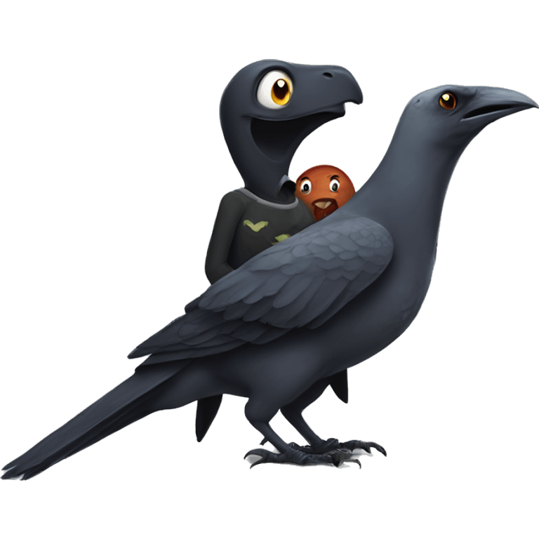 jackdaw hugs dinosaur emoji