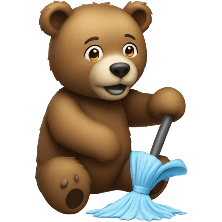 Bear cleaning  emoji