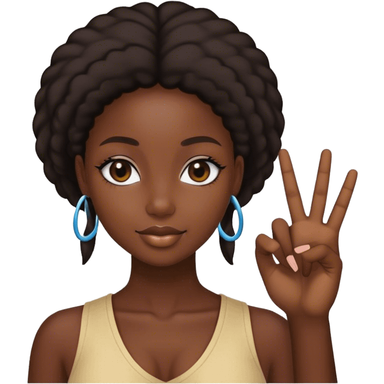 Pretty black girl peace sign  emoji