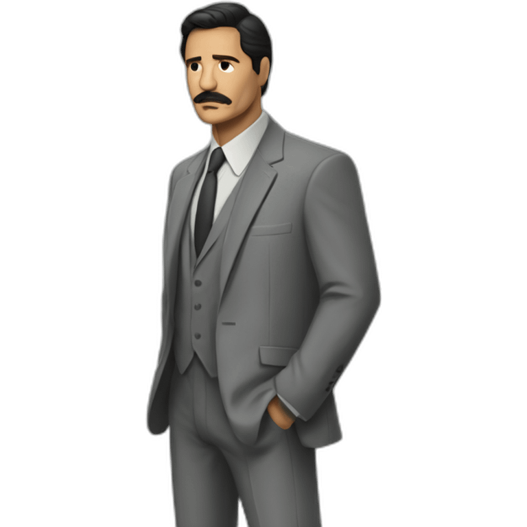 Season 3 Javier Peña from Narcos in a grey suit emoji