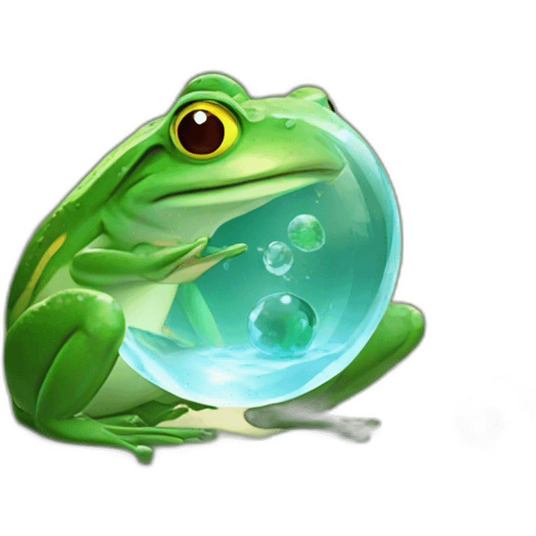 frog observing crystal ball from outside emoji