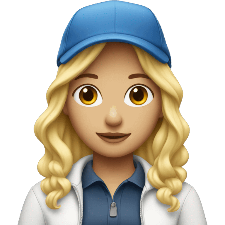 blonde girl with polo hat  emoji