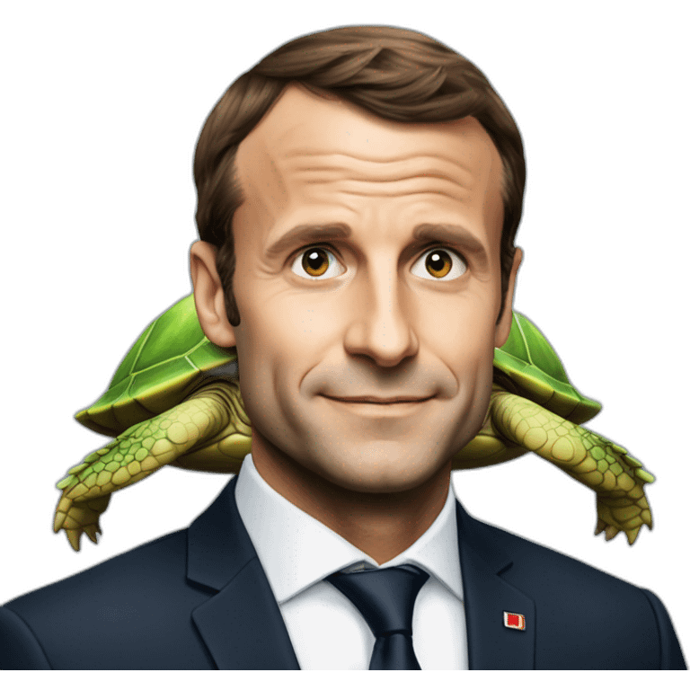 macron avec tortue emoji