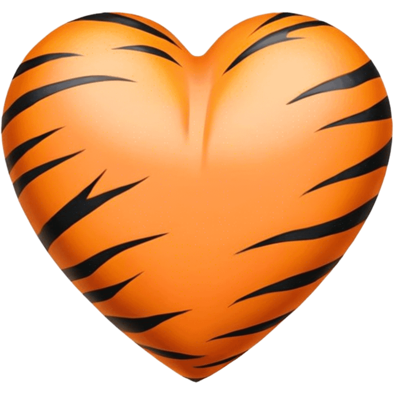 Heart with pin tiger stripes on peach emoji