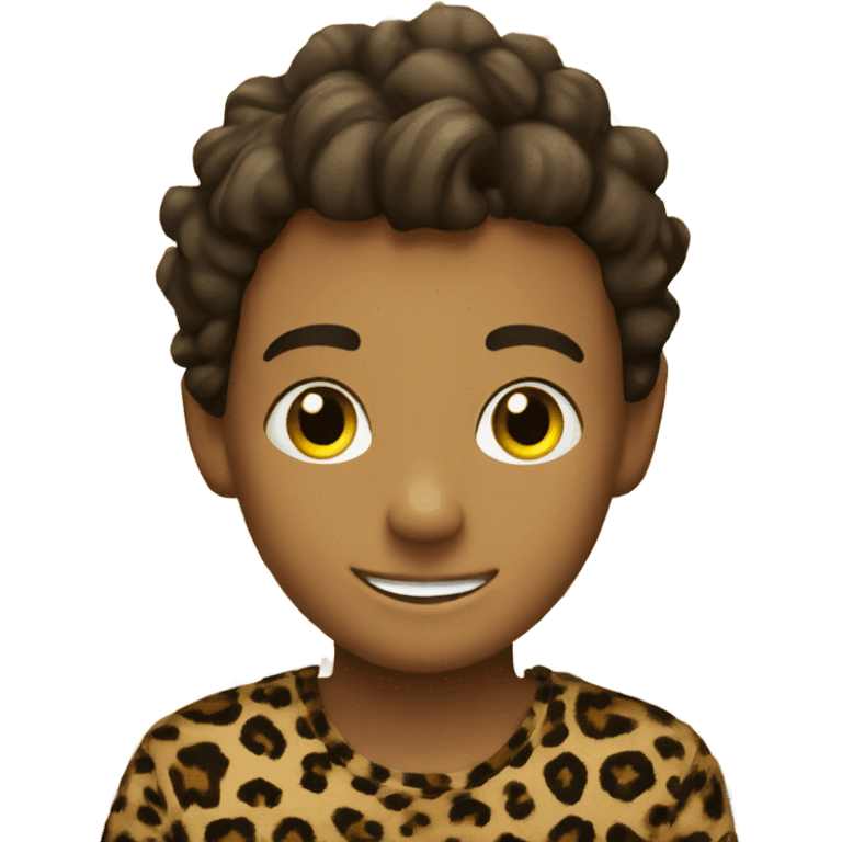 boys smiling in leopard print emoji