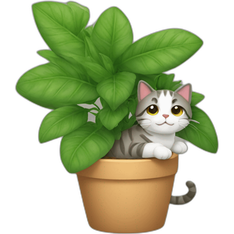 Cat mixed with a plant  emoji