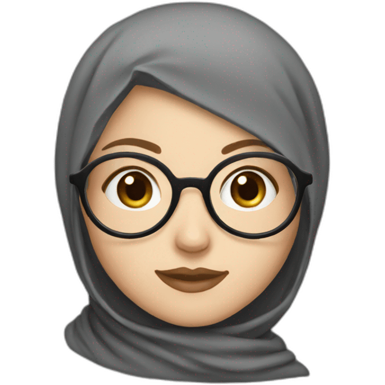 a white girl with hijab and round glasses emoji