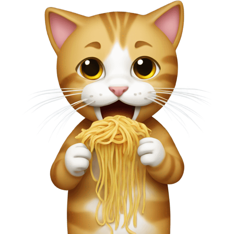 Cat eating spaghetti  emoji