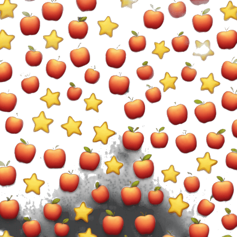 Red Apple with yellow stars on it  emoji