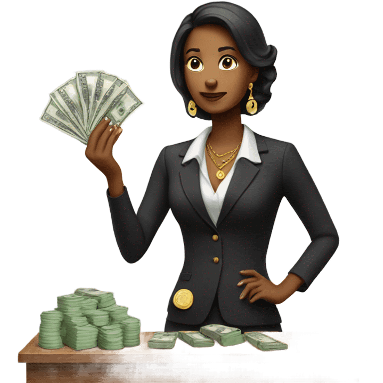 Classy woman counting money  emoji