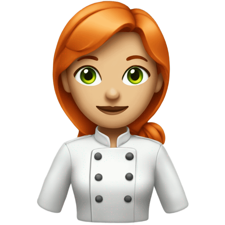 green eyesred haired female chef emoji