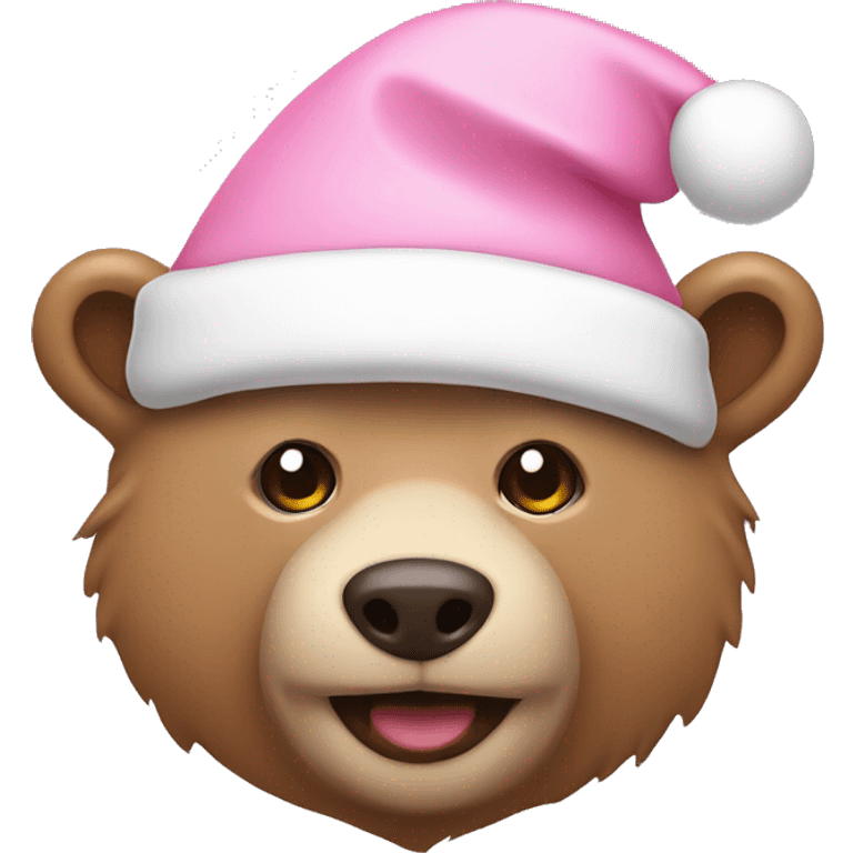 bear with light pink santa hat emoji