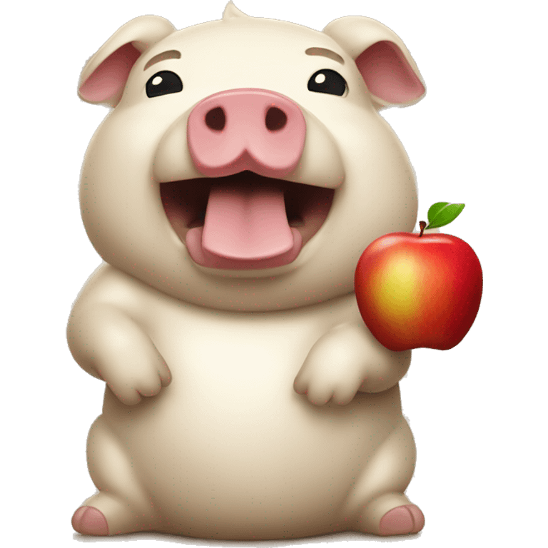 lechon baboy with apple on its mouth emoji